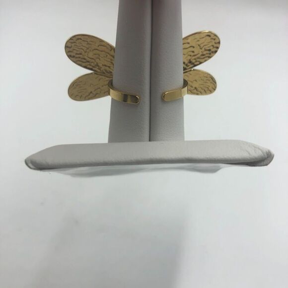 18K Gold Plated Women's Dragonfly Statement Finger Ring Insect Nature Inspired - Picture 6 of 11
